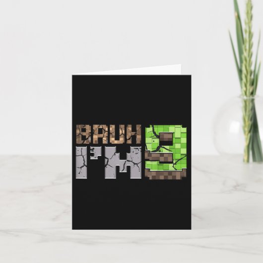 Verjaardag Boy 9th Bruh Im 9 jaar oude Gamer Pixel Kaart (Voorkant)