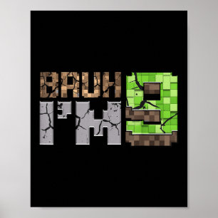Verjaardag Boy 9th Bruh Im 9 jaar oude Gamer Pixel Poster