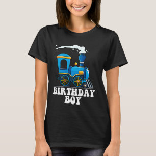 Verjaardag Boy Choo Choo Blue Train Lovers Party K T-shirt