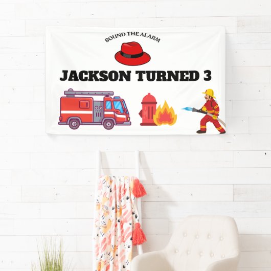 Verjaardag brandweerman spandoek (Insitu)