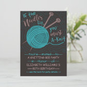 Verjaardag Breien Bijenfeest | Grappig breigaren Kaart (Staand voorkant)