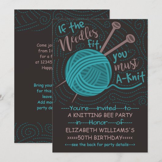 Verjaardag Breien Bijenfeest | Grappig breigaren Kaart (Voorkant / Achterkant)