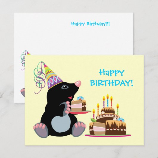 verjaardag briefkaart (Voorkant / Achterkant)