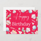 Verjaardag Briefkaart (Voorkant / Achterkant)