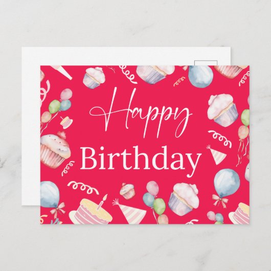 Verjaardag Briefkaart (Voorkant / Achterkant)