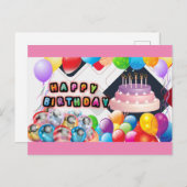 verjaardag briefkaart (Voorkant / Achterkant)