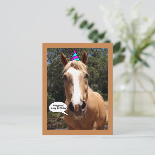 Verjaardag Briefkaart - Bess the Horse (Staand voorkant)