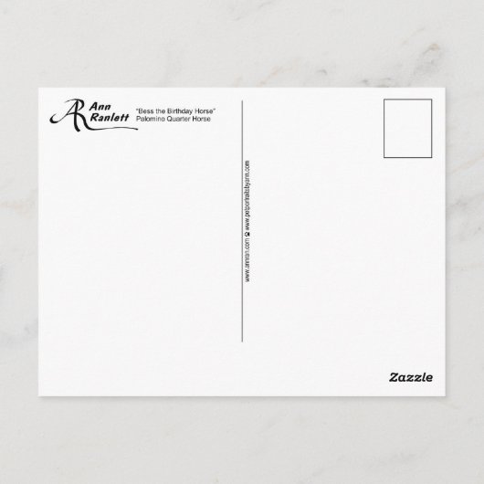 Verjaardag Briefkaart - Bess the Horse (Achterkant)