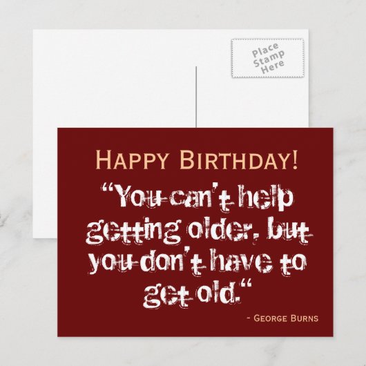 Verjaardag Briefkaart - Burns (Voorkant / Achterkant)