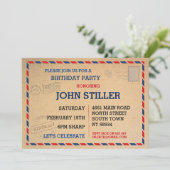 Verjaardag Briefkaart Mail Post Uitnodigen Mail Po (Staand voorkant)