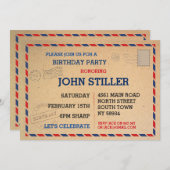 Verjaardag Briefkaart Mail Post Uitnodigen Mail Po (Voorkant / Achterkant)