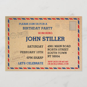Verjaardag Briefkaart Mail Post Uitnodigen Mail Po