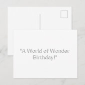 Verjaardag Briefkaart van een wereld van verwonder (Voorkant / Achterkant)