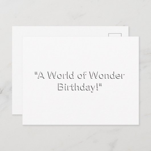 Verjaardag Briefkaart van een wereld van verwonder (Voorkant / Achterkant)