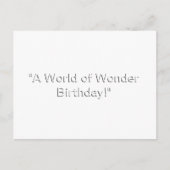 Verjaardag Briefkaart van een wereld van verwonder (Voorkant)