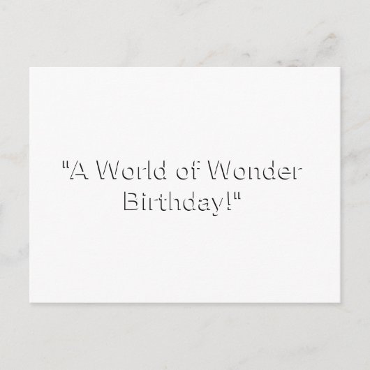 Verjaardag Briefkaart van een wereld van verwonder (Voorkant)