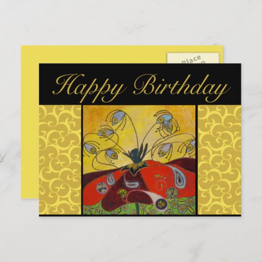 Verjaardag briefkaart - Wake at Dawn Painting (Voorkant / Achterkant)