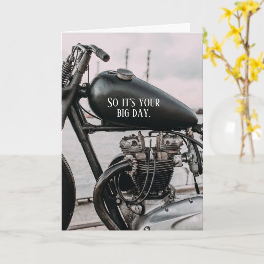 Verjaardag Britse tweecilinder motorrijder Kaart (Gele Bloem)