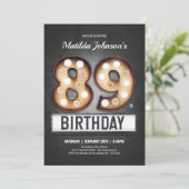 Verjaardag  Broadway Marquee Fun Custom Kaart (Staand voorkant)