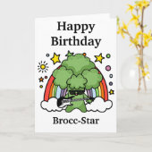 Verjaardag Broccoli Brocc, Rockster Kaart (Gele Bloem)