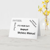 Verjaardag, broeder, woorden voor een broeder. kaart (Gele Bloem)