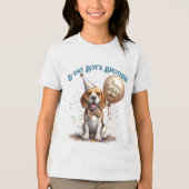 Verjaardag Broer Beagle Hond Ballon Custom Tri-Blend Shirt (Voorkant)