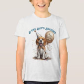 Verjaardag Broer Beagle Hond Ballon Custom Tri-Blend Shirt (Voorkant)