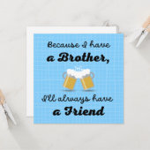 Verjaardag Broer, Broer als Vriend Kaart (Voorkant / Achterkant in situ)