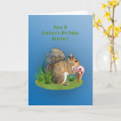 Verjaardag, broer, eekhoorn met ijskegel kaart (Gele Bloem)