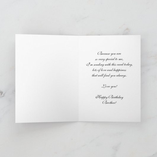 VERJAARDAG - BROER - ELEGANT ROOS KAART (Binnen)