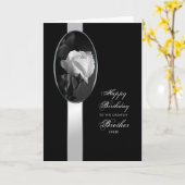 VERJAARDAG - BROER - ELEGANT ROOS KAART (Gele Bloem)