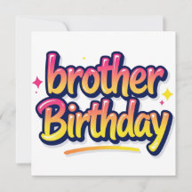 Verjaardag Broer Kleurig Graffiti Lettertype