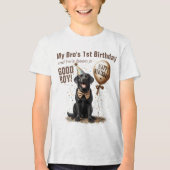 Verjaardag Broer of zus Black Lab Custom Tri-Blend Shirt (Voorkant)