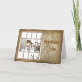 VERJAARDAG - BROER -  RAAM - VOGEL KAART (Voorkant)