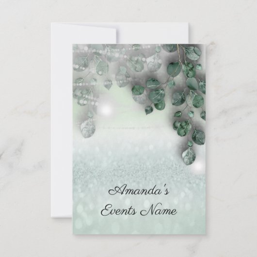 Verjaardag Bruidsdouche Licht Pot Rustieke Mint Gl Kaart (Achterkant)