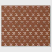 Verjaardag bruine roest naam cadeaupapier (Vlak)