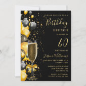 Verjaardag Brunch Ballonnen & Champagne Kaart (Voorkant)