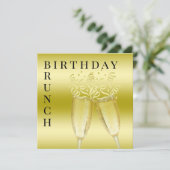 Verjaardag Brunch Champagne & Streamers Kaart (Staand voorkant)