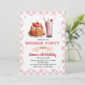 Verjaardag Brunch feest uitnodiging (Staand voorkant)
