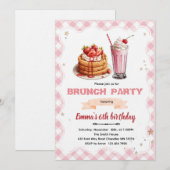 Verjaardag Brunch feest uitnodiging (Voorkant / Achterkant)