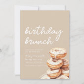 Verjaardag Brunch met Stack van Donuts Kaart (Voorkant)