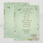 Verjaardag Brunch met theekop Uitnodiging (Voorkant / Achterkant)