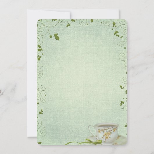 Verjaardag Brunch met theekop Uitnodiging (Achterkant)