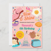 Verjaardag brunch uitnodiging. Rise and shine meis Kaart (Voorkant)