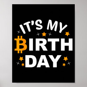 Verjaardag Btc Crypto Verjaardag Bitcoin B-Day Hod Poster