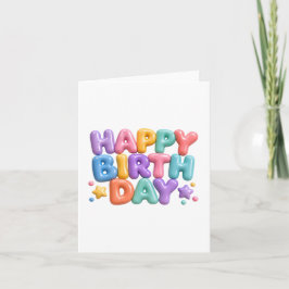 Verjaardag Bubbel Kleurrijk Glas Design Notitiekaartje