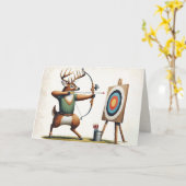 Verjaardag Buck Herten Met Boog en Pijl Kaart (Gele Bloem)