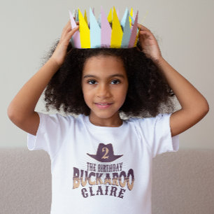 "Verjaardag Buckaroo" Cowgirl Westerse Kinderen Ve Kinder Shirts