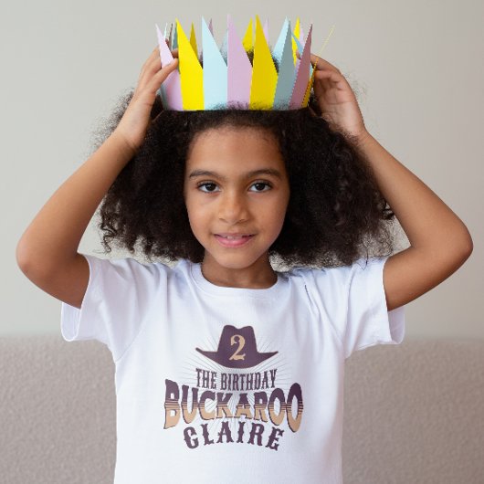 "Verjaardag Buckaroo" Cowgirl Westerse Kinderen Ve Kinder Shirts
