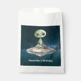 Verjaardag buitenaardse invasie bedankzakje